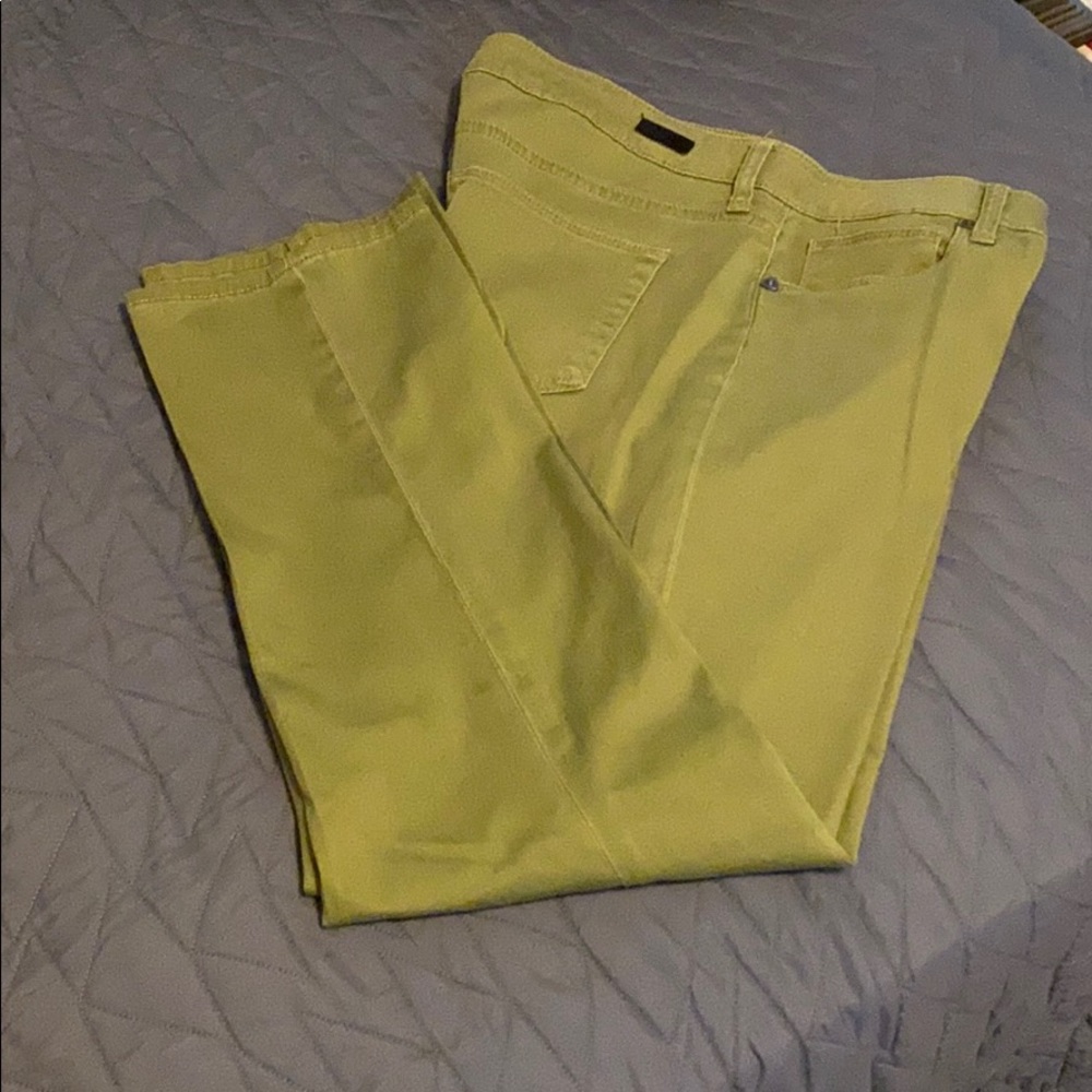 Army green ankle straight leg